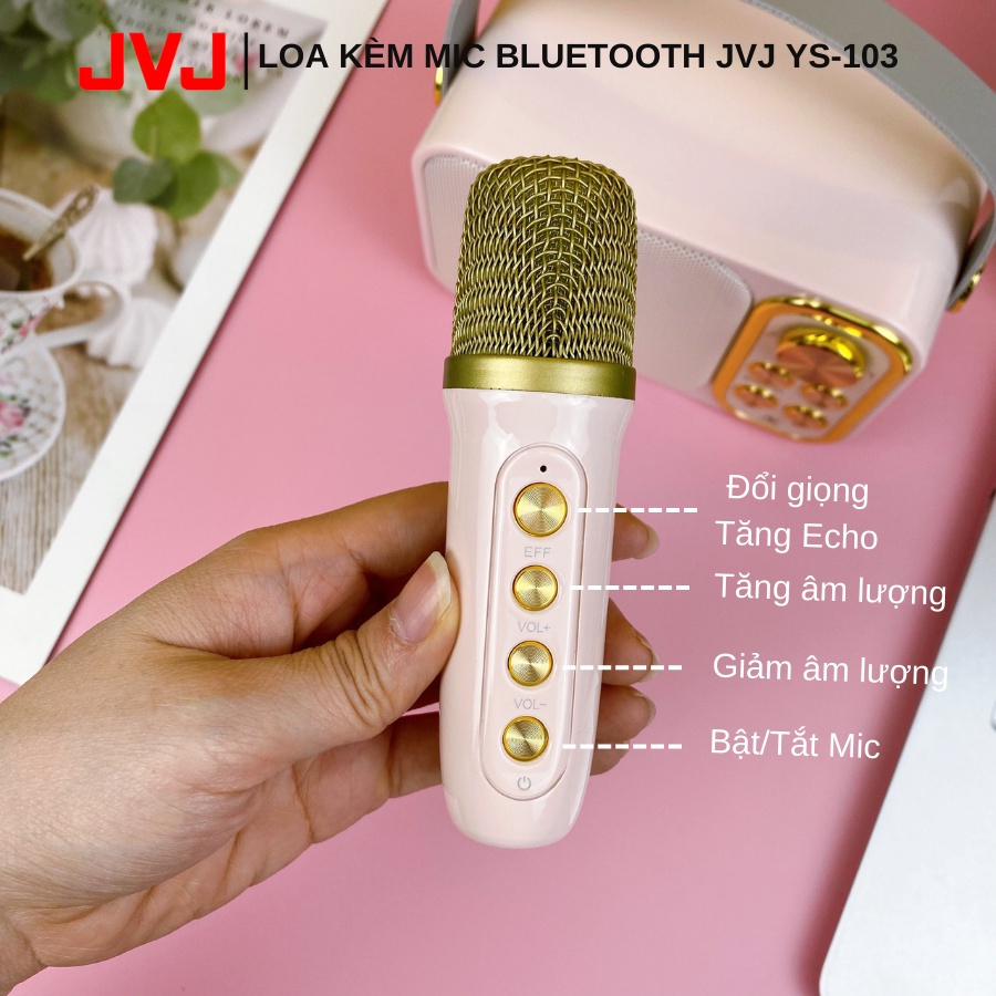 Ảnh Micro không dây Karaoke JVJ YS-91/ Ys-103 1 mic Bluetooth - Kết nối điện thoại,tivi - Bảo hành chính hãng 06 tháng 4