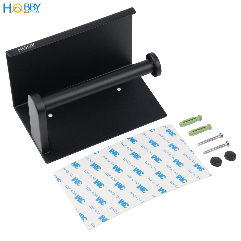 Kệ để giấy vệ sinh có mái che Inox 304 sơn đen Hobby home decor G22