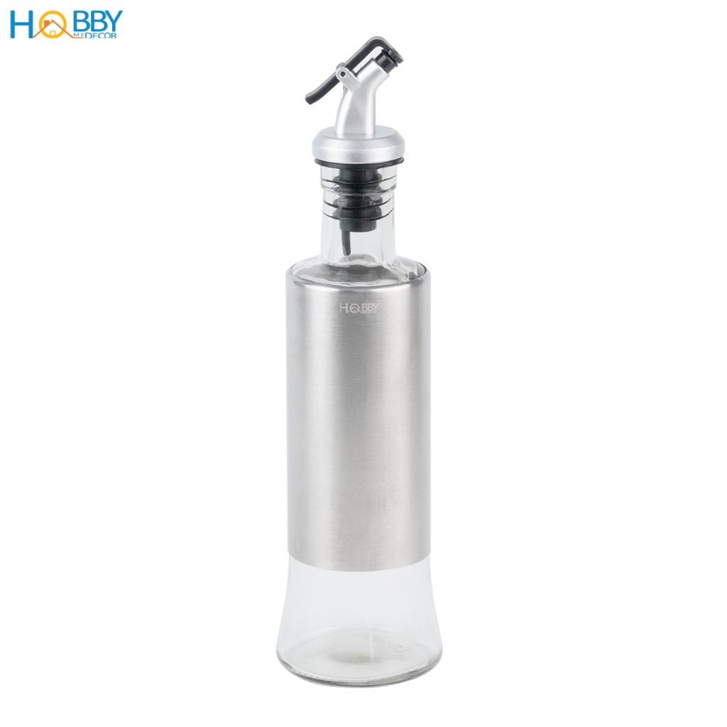 Chai đựng dầu ăn gia vị 350ml thủy tinh bọc inox 304 Hobby home decor BDN350