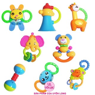 Combo 8 Lục Lạc Gặm Nướu Cho Bé – Bộ Đồ Chơi Sơ Sinh Full Box, An Toàn, Bé Chơi Cả Ngày Không Chán