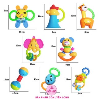 Combo 8 Lục Lạc Gặm Nướu Cho Bé – Bộ Đồ Chơi Sơ Sinh Full Box, An Toàn, Bé Chơi Cả Ngày Không Chán