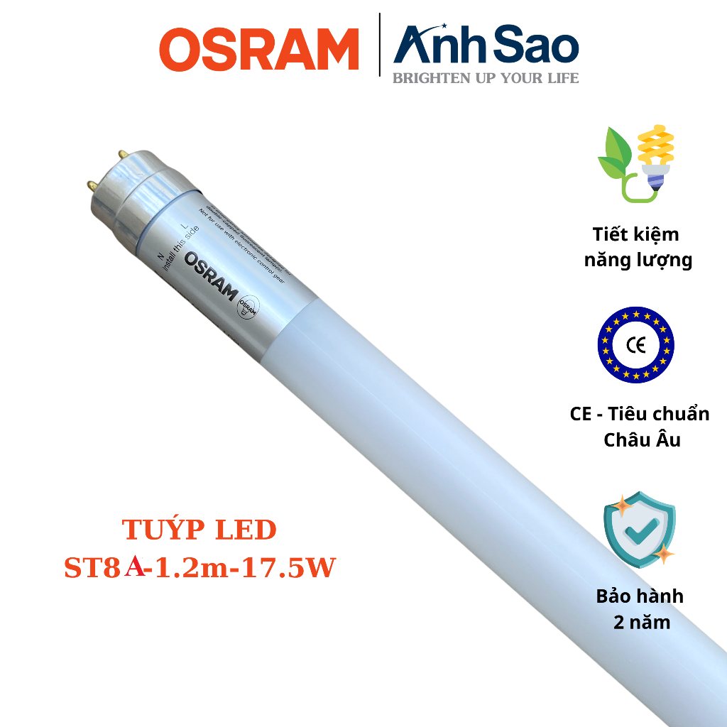 Bóng đèn Tuyp led 1m2 17,5W ST8A OSRAM (lắp máng đi dây 1 đầu) | Shopee ...