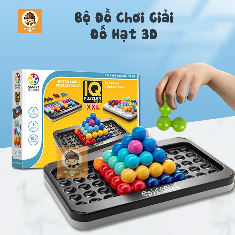 Bộ đồ chơi giải đố hạt 3D thông minh thử thách IQ 120 trò chơi phát triển tư duy cho bé