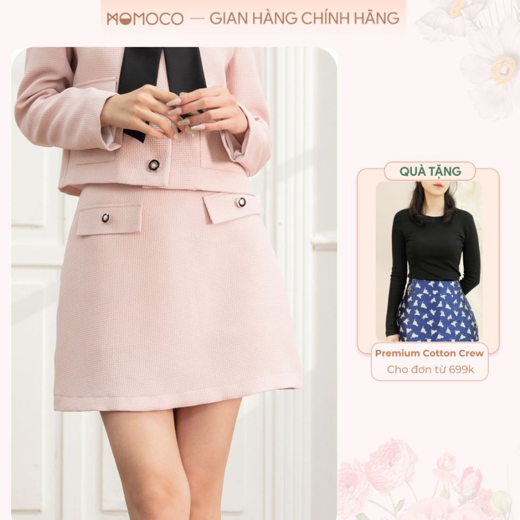 Chân Váy Chữ A MOMOCO Chất Dạ Tweed Lót Lụa Dày Dặn Đứng Form Trẻ Trung M3026