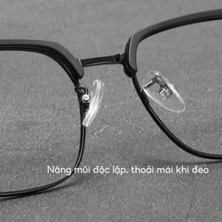 Gọng Kính Cận Nam Nữ Mắt Vuông Cao Cấp Mắt Kính Không Độ Chống Tia UV Ánh Sáng Xanh Phong Cách Hàn Quốc HANASO 535