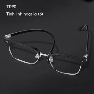 Gọng Kính Cận Nam Nữ Mắt Vuông Cao Cấp Mắt Kính Không Độ Chống Tia UV Ánh Sáng Xanh Phong Cách Hàn Quốc HANASO 535