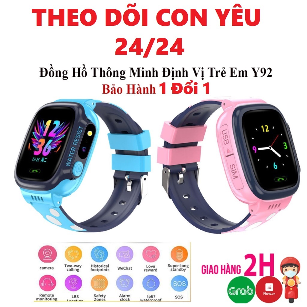 Đồng hồ thông minh Smart Watch Y92 định vị nghe gọi đa chức năng cao ...