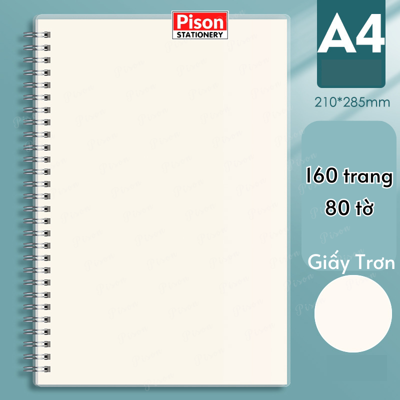Sổ lò xo basic A6 A5 B5 A4 160 trang kẻ caro kẻ ngang vở tập bullet ...