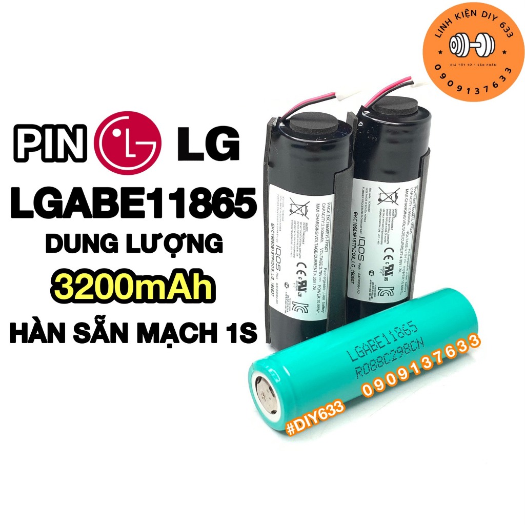 Pin LGABE11865 dung lượng 3200mAh hàn sẵn mạch 1S dùng cho thiết bị ...
