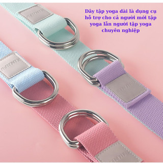 Dây Đai Tập Yoga Cotton Dài 2m5 Có Thun Buộc, Bản 3.8cm , Dày 2mm, Cải Thiện, Nắn Chỉnh Cột Sống