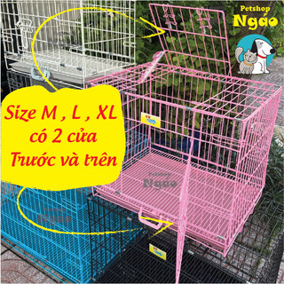 Petland Size S: 46*30*37 - 2,9kg phù hợp < 5kg - Chuồng / Lồng sơn tĩnh điện có thể gấp gọn __