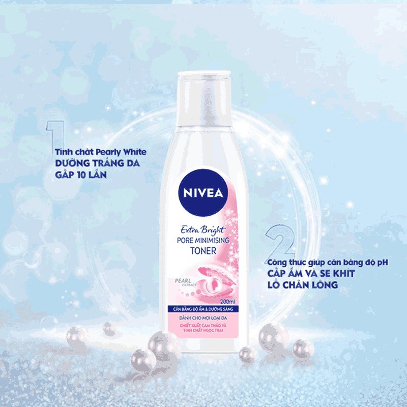 Nước Hoa Hồng NIVEA Dưỡng Sáng Da & Se Khít Lỗ Chân Lông 200ml