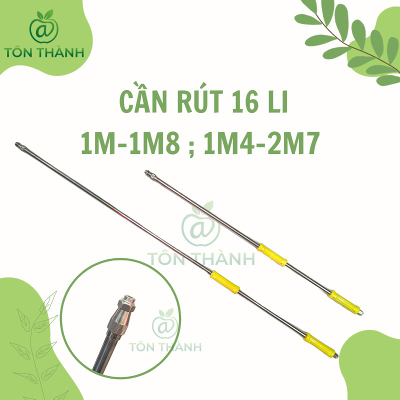 CẦN RÚT INOX CHỊU ÁP LỰC LOẠI DÀY 16 LI 1M-1M8 1M4-2M7 REN 14MM CAO CẤP ...
