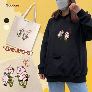 Áo Hoodie local brand Goodore BST Đông Hồ Street mẫu Heo Thì chất nỉ chân cua năng động mùa thu đông