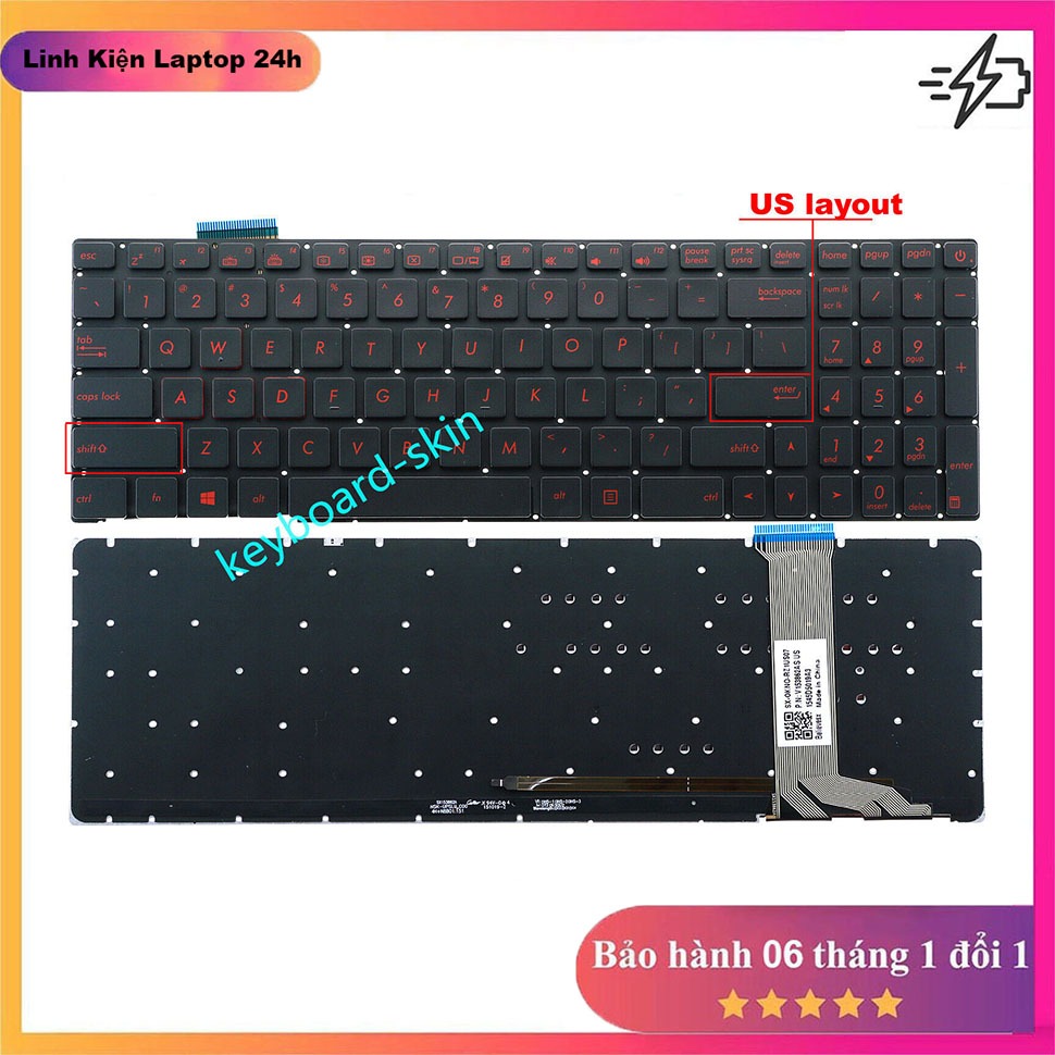 Clavier AZERTY Français Rétroéclairé Pour Asus N551J/N551JQ/N551JW/N551JX - Argent/Noir - Neuf