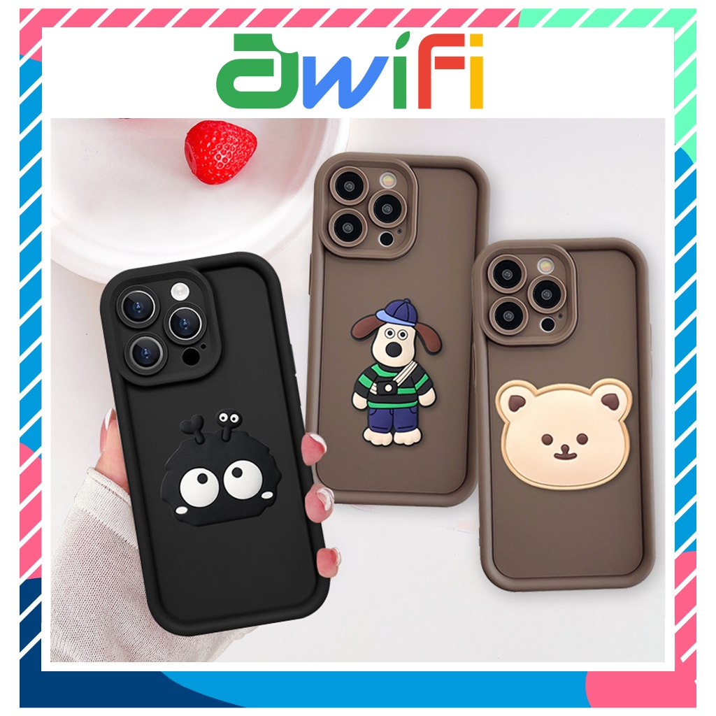 Ốp lưng iphone camera viền cao gắn hình 3D 6/6s/6plus/7/8/plus/x/xs/11/12/13/14/15/pro/max/plus/promax – Awifi Case S1-2