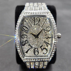 Đồng hồ pintime đính đá khung chữ nhật size 40mm - PT02