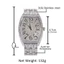 Đồng hồ pintime đính đá khung chữ nhật size 40mm - PT02
