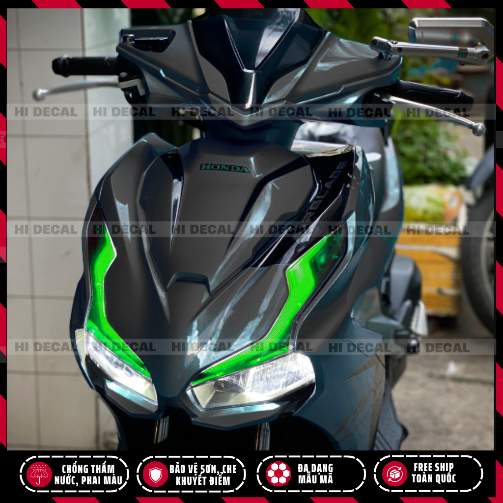 [1 Cặp] Tem decal dán demi AirBlade 2020 2021 2022 2023 2024 2025, Tem dán đèn xi nhan đổi màu AB