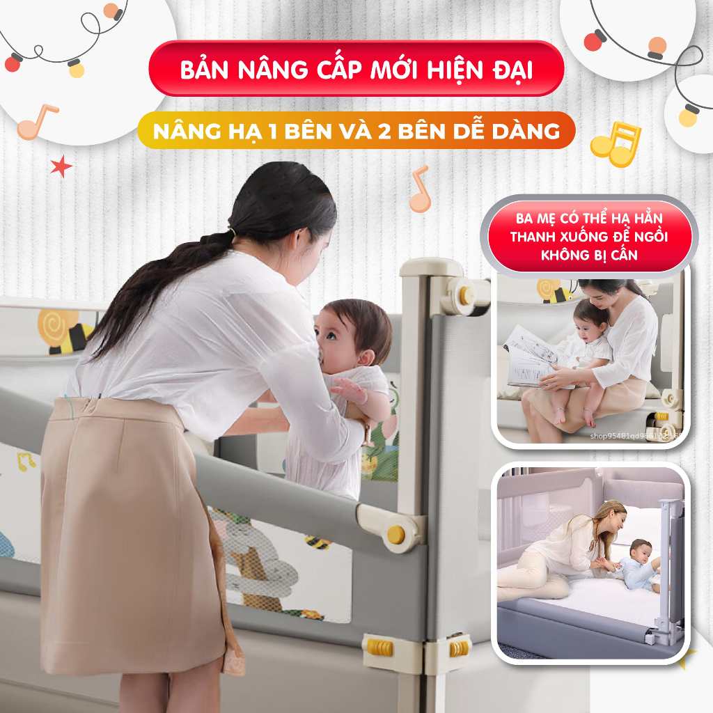 [HOẢ TỐC] Thanh Chắn Giường Pakey Gấp Gọn NEW, Thanh Chặn Cửa Cho Bé An Toàn Mẫu Cao Cấp Mới Nhất