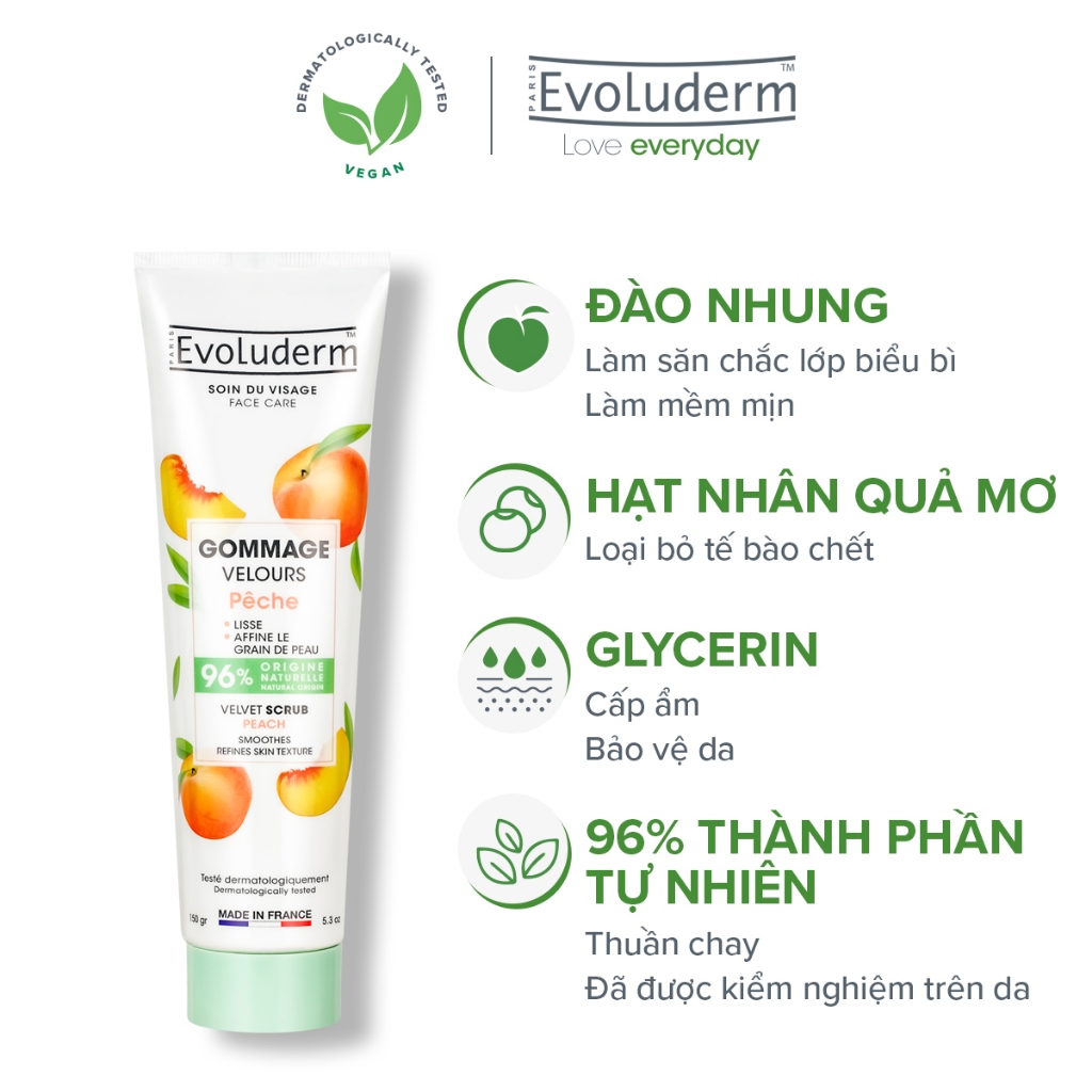 Ảnh Tẩy tế bào chết mặt Evoluderm dịu nhẹ làm sạch sâu lỗ chân lông, nuôi dưỡng da tươi trẻ 150g 4