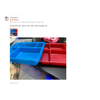 Khay cơm 5 ngăn nhựa việt nhật có nắp