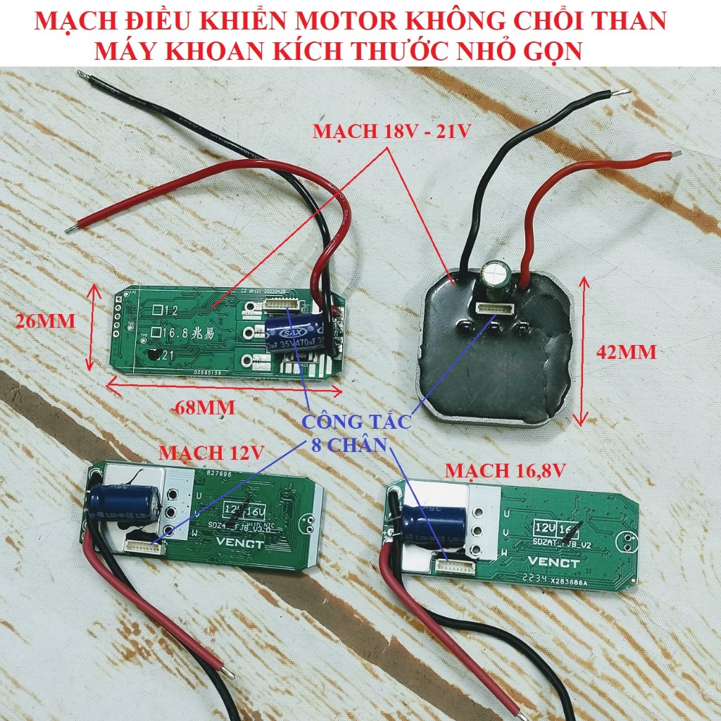 SV Mạch điều khiển motor không chổi than 12V-18V-21V loại kích thước ...