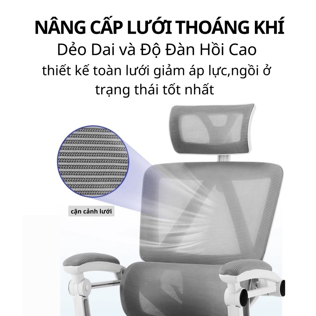 Ghế Công Thái Học Xoay Văn Phòng CTH-27 Có Tựa Đầu Gác Chân Cao Cấp | BigBuy360 - bigbuy360.vn