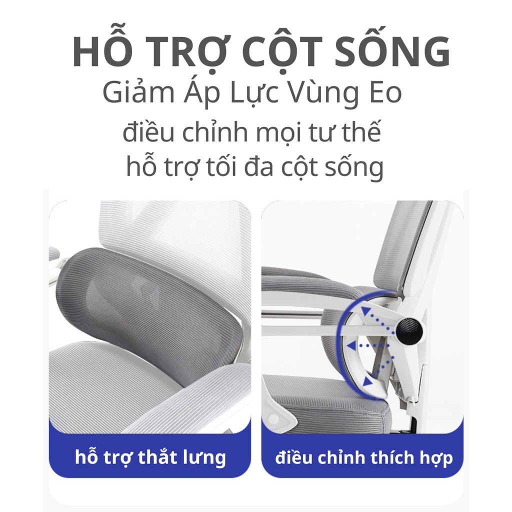 Ghế Công Thái Học Xoay Văn Phòng CTH-27 Có Tựa Đầu Gác Chân Cao Cấp | BigBuy360 - bigbuy360.vn