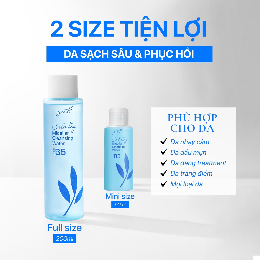 Ảnh Nước Tẩy Trang B5 Làm Sạch Sâu, Làm Dịu, Cấp ẩm không cồn, không cay mắt dành cho mẹ bầu -  Calming Micellar Water GUO 4