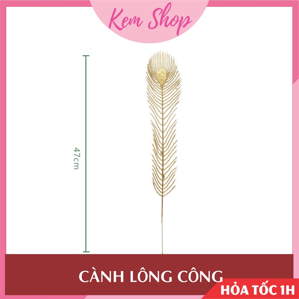 Cành lá nhũ vàng đồng trang trí lễ Tết, đám cưới, trang trí giỏ quà - Kem Shop K362