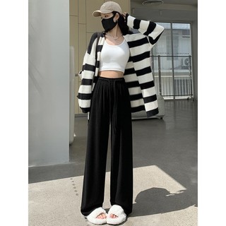 Quần Ống Rộng Chất Tăm Cạp Cao Đen Trắng Dễ Phối Đồ Dành Cho Nữ