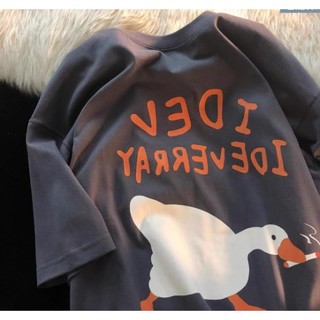 Áo Thun Nam Nữ Cổ Tròn Tay Lỡ Họa Tiết Vịt Siêu Ngầu Chất Liệu Cotton Khô Siêu Thoáng Mát Thấm Hút Mồ Hôi Cực Tốt