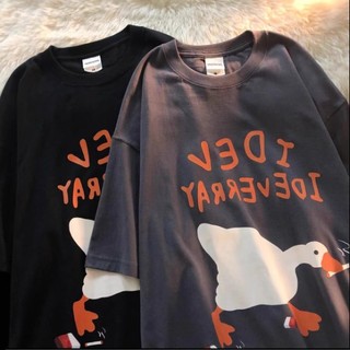 Áo Thun Nam Nữ Cổ Tròn Tay Lỡ Họa Tiết Vịt Siêu Ngầu Chất Liệu Cotton Khô Siêu Thoáng Mát Thấm Hút Mồ Hôi Cực Tốt