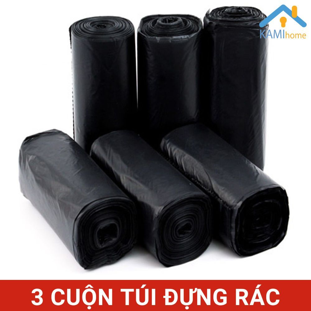Bịch 3 cuộn túi đựng rác tự hủy sinh học đen 55x65cm 70108 | Shopee ...