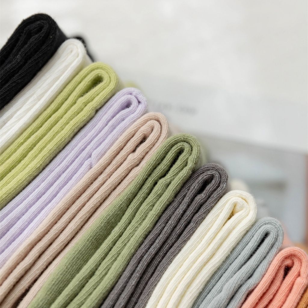 Tất nữ cổ trung chất cotton trơn mềm mịn 4 chiều thấm hút thoáng khí tốt không hôi chân LANIXA T786
