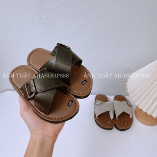 FORM CHUẨN Dép Lê Quai Chéo Phối Khóa Đế Siêu Nhẹ Cho Bé Trai K231