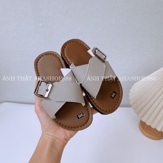 FORM CHUẨN Dép Lê Quai Chéo Phối Khóa Đế Siêu Nhẹ Cho Bé Trai K231
