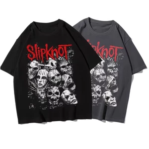 Áo Phông Nam Nữ Form rộng Tay Lỡ Họa Tiết Đầu Lâu SLIPKNOT Phong Cách Cá Tính Kinh Dị, Chất Vải Cotton Khô Mềm Mịn