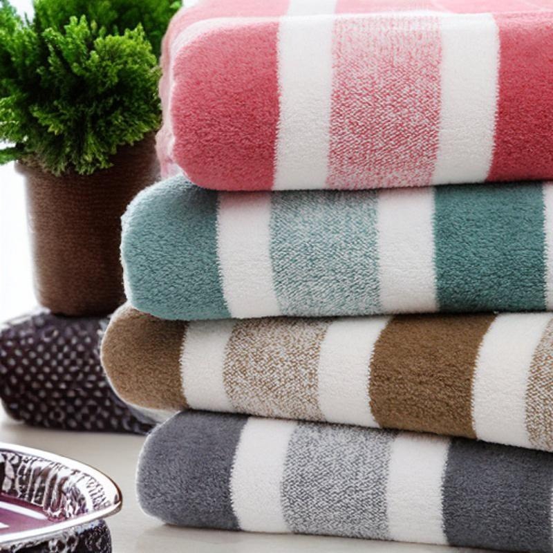 Ảnh Khăn tắm lau tóc Poêmy ST KT(35x75cm) - Sọc to 1