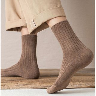 Tất nam nữ cổ cao chất cotton kẻ sọc co dãn  thấm hút tốt hạn chế mùi chống hôi chân DEVARI T44