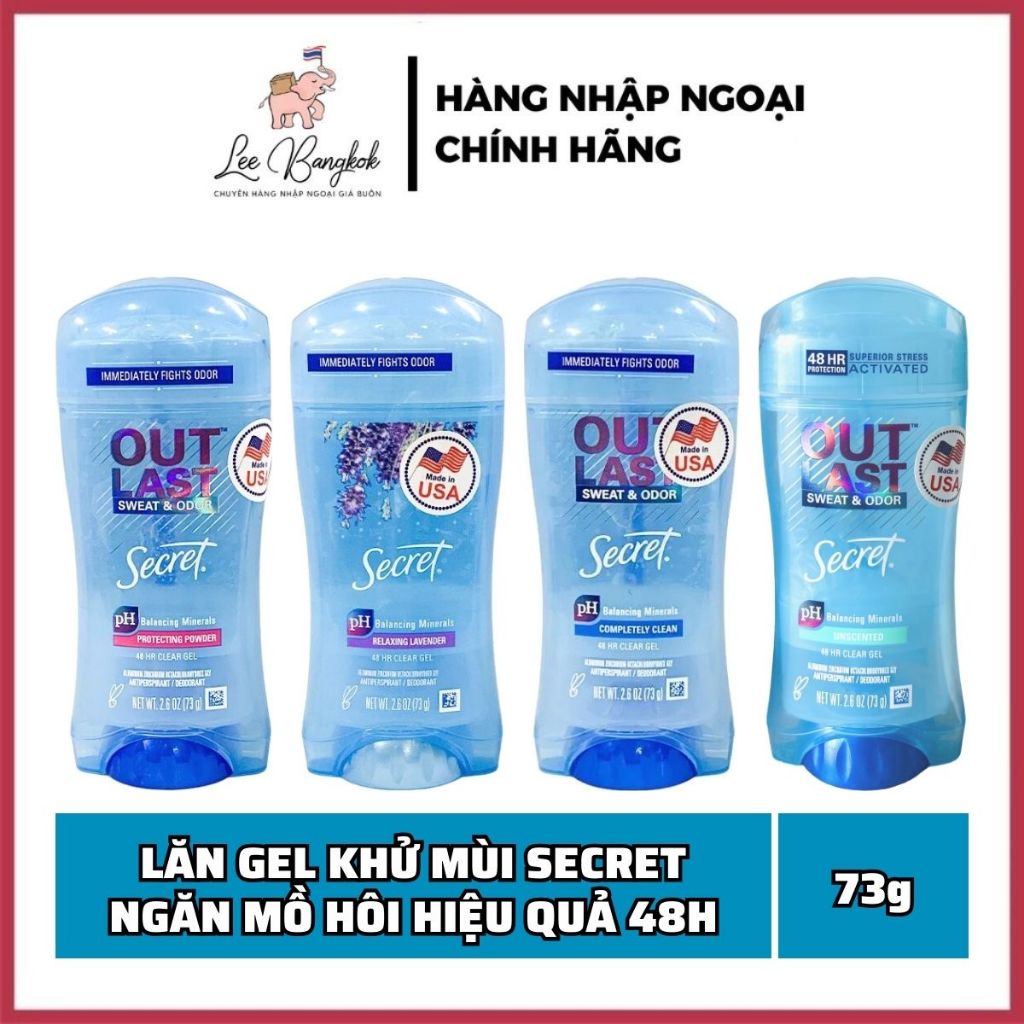 [DATE 2025] Lăn, Sáp Khử Mùi Nữ Secret Clear Gel Clinical Protection