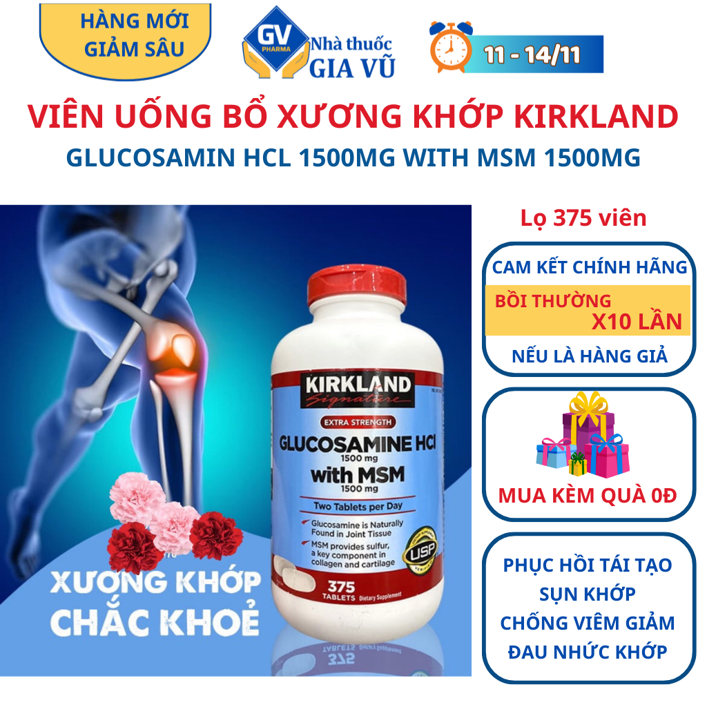 Viên uống Glucosamine HCL 1500mg With MSM 1500mg Bổ Xương Khớp