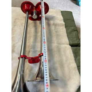 Còi hơi Thái Lan, cặp kèn hơi thái đỏ , còi thái 65cm -60cm to vang 12v 24v cho xe có bình hơi