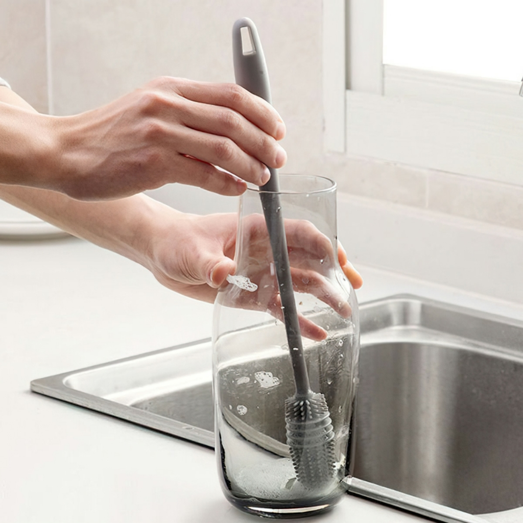 Cây cọ Silicon rửa ly cốc, bình sữa tạo bọt tiện lợi cao cấp