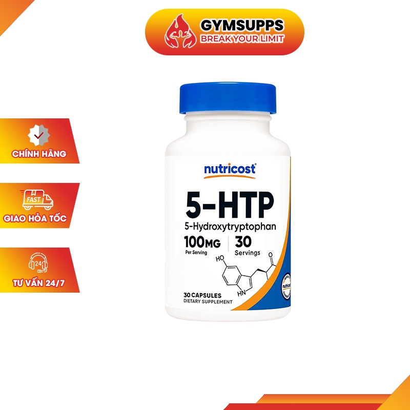 Nutricost 5 HTP 100mg Hỗ Trợ Giấc Ngủ Và Cải Thiện Tâm Trạng, Giảm