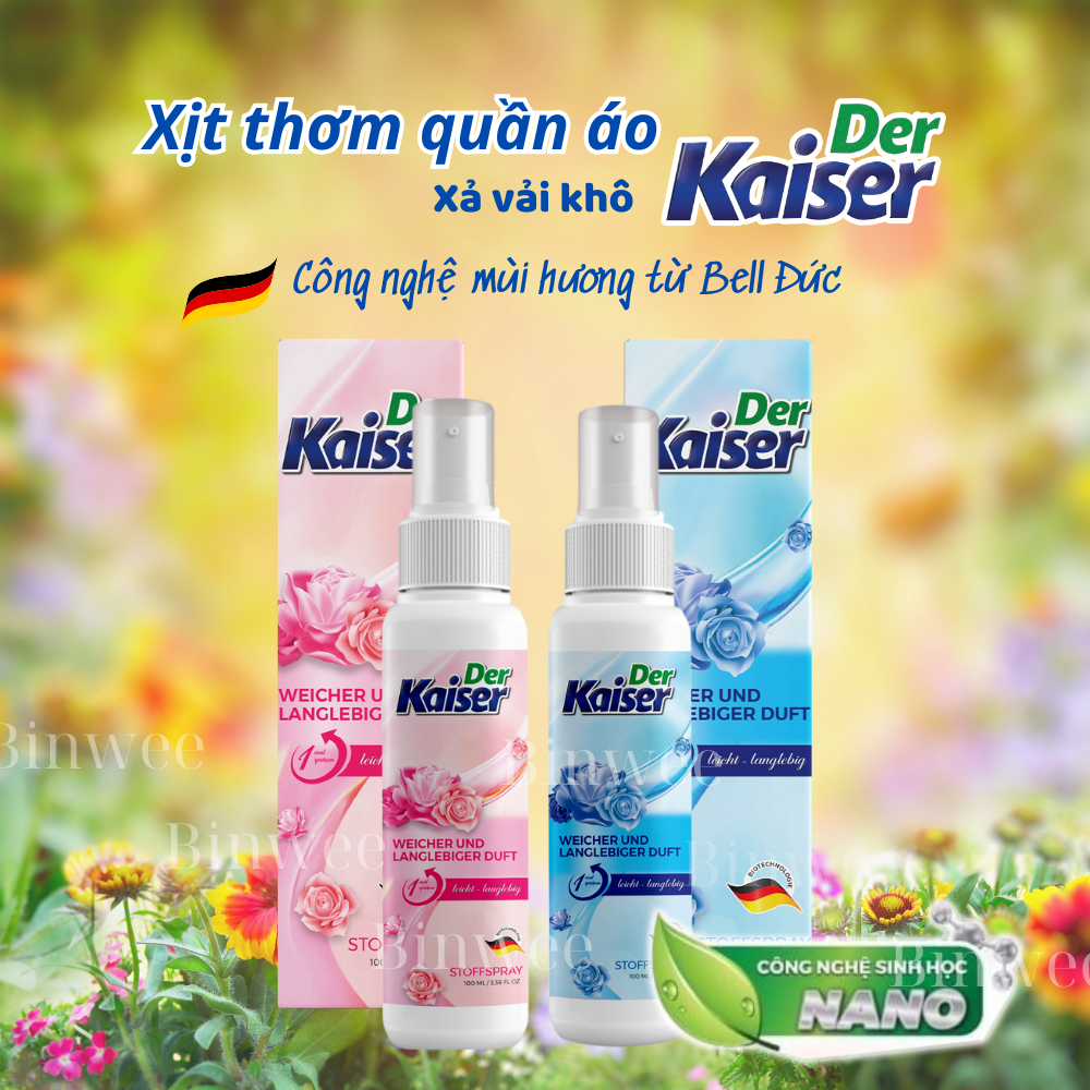 Xả vải khô xịt thơm quần áo Der Kaiser 100ml Công nghệ Đức hương nước hoa