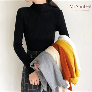 Áo len tăm cổ 3 phân Misoul mềm mịn, co giãn nhiều màu sắc, áo len mỏng Quảng Châu 107
