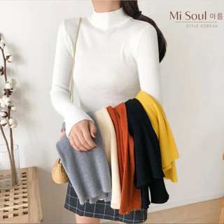 Áo len tăm cổ 3 phân Misoul mềm mịn, co giãn nhiều màu sắc, áo len mỏng Quảng Châu 107