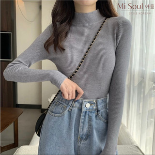 Áo len tăm cổ 3 phân Misoul mềm mịn, co giãn nhiều màu sắc, áo len mỏng Quảng Châu 107